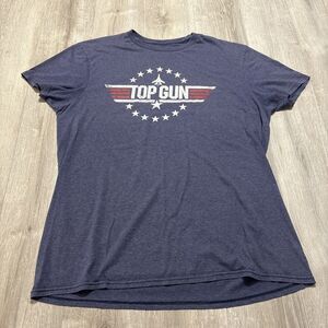 Top Gun Logo Graphic T-Shirt Navy Blue Men’s Size L Movie Tee Vintage Style